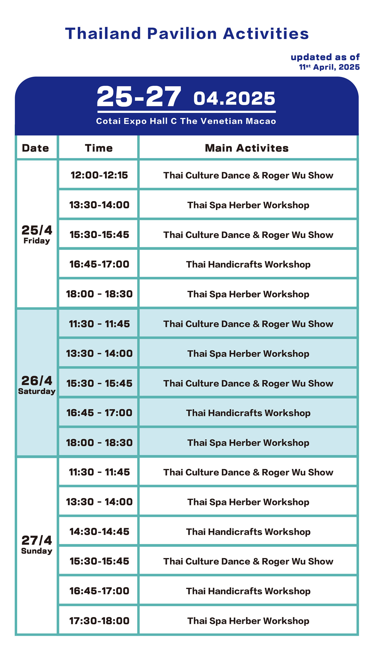 Thailand Pavilion Activities